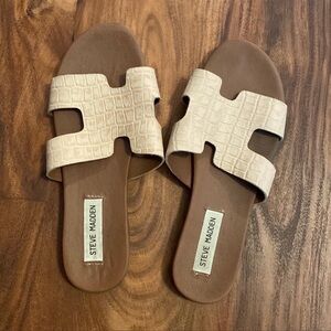 Steve Madden Harriet H beige tan croc leather sandal size 8.5